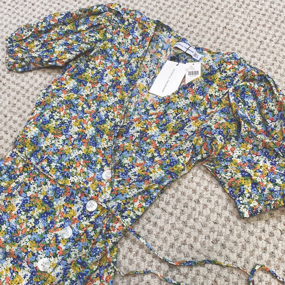 NWT Faithfull the Brand Marta Midi Dress Monette Floral XS 2 US